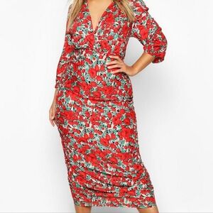 Boohoo Ruched Dress